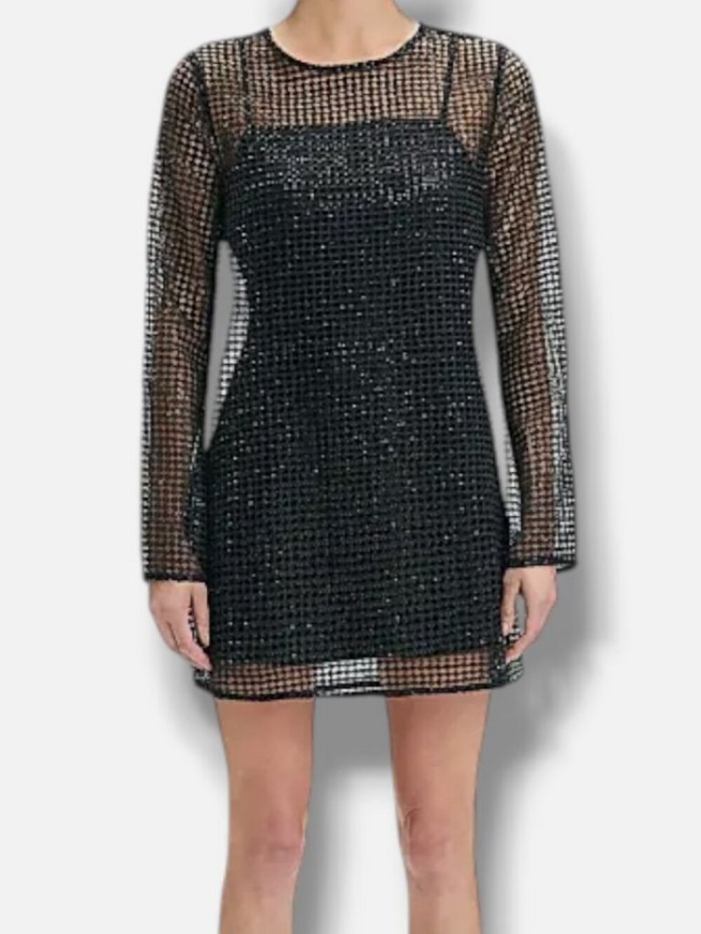 Favorite Daughter Women's Black The Sweet Life Sequin Mesh Minidress Size 8